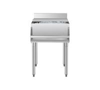 VEVOR Bac à glaçons commercial, 610x614x930 mm, coffre à glace sous bar 61,6 L, glacière en acier inoxydable, avec couvercle coulissant, porte-bouteille avant, pieds à balles réglables, pour bar, pub