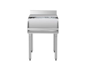 VEVOR Bac à glaçons commercial, 610x614x930 mm, coffre à glace sous bar 61,6 L, glacière en acier inoxydable, avec couvercle coulissant, porte-bouteille avant, pieds à balles réglables, pour bar, pub