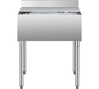 VEVOR, bac à glaçons commercial de 28 litres, modèle encastrable (761 x 483 x 937 mm), coffre à glaçons en acier inoxydable avec couvercle coulissant et pieds réglables, chariot de refroidissement pou