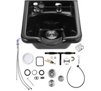 Bac à Shampoing Plastique ABS Lavabo Lave Cheveux Pour Salon de Coiffure Noir