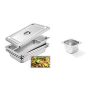 VEVOR Bac Inox Alimentaire Lot de 4 Plats à Four en Acier Inoxydable 13L Épaisseur 0,8mm & HENDI Bac Gastronorme, GN 1/6, résistance thermique -40 °C à 300 °C