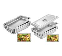 VEVOR Bac Inox Alimentaire Lot de 6 Plats à Four en Acier Inoxydable 8,5L Épaisseur 0,8mm & Bac Inox Alimentaire Lot de 4 Plats à Four en Acier Inoxydable 13L Épaisseur 0,8mm