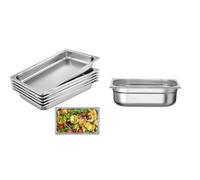 VEVOR Bac Inox Alimentaire Lot de 6 Plats à Four en Acier Inoxydable 8,5L Épaisseur 0,8mm & HENDI Bac Gastronorme, GN 1/2, résistance thermique -40 °C à 300 °C, 6.5L