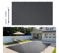 VEVOR Bâche à Bulle Piscine Hivernage, Anthracite en PVC 650-680 g/m² Couverture Solaire Piscine Rectangulaire, 4 x 7 m Maille Serrée pour Piscines Maison Jardin Hôtel Ingénierie