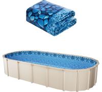 VEVOR bâche de piscine ovale, 1006 x 549 x 120 cm, bâche en vinyle style unibead pour piscines hors sol avec une hauteur de paroi de 132 cm