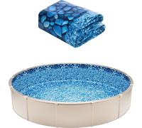 VEVOR bâche de piscine ronde, diamètre 640 x 120 cm, épaisseur standard, bâche en vinyle style unibead pour piscines hors sol avec parois de 132 cm de hauteur