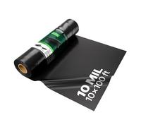 VEVOR Bâche en plastique très résistante, 0,2 mm épaisseur, rouleau de bâche en polyéthylène épais, 3,05 x 30,48 m, bâche de protection peinture, pour pare-vapeur de vide sanitaire, multi-usages, noir