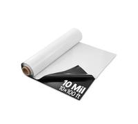 VEVOR Bâche en plastique très résistante, 0,2 mm, rouleau de bâche en polyéthylène épais, 3,05 x 30,48 m, bâche de protection peinture, pour pare-vapeur de vide sanitaire, double face noir et blanc