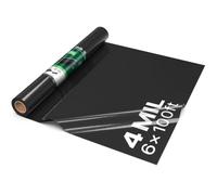 VEVOR Bâche en Polyéthylène Noire 1,83x30,48 m 0,1 mm, Film Plastique Épais | pour Jardin, Paillage Anti-Mauvaises Herbes, Travaux de Peinture et Barrière Anti-Humidité pour Vide Sanitaire, Résistant