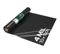 VEVOR Bâche en Polyéthylène Noire 3,05x30,48 m 0,1 mm, Film Plastique Épais | pour Jardin, Paillage Anti-Mauvaises Herbes, Barrière Anti-Humidité pour Vide Sanitaire et Travaux de Peinture, Résistant