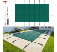 VEVOR Bâche Piscine Rectangulaire 5,5 x 10,4 m Couverture Protection Piscine PP contre Débris Neige Protège Piscine Maille Serrée Ressort Inox Boulon Sol Laiton pour Piscines 4,9 x 9,8 m Maison Vert