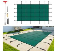 VEVOR Bâche Piscine Rectangulaire Hivernage 6,1 x 11,6 m, Bâche à Bulle Piscine Verte, Couverture Solaire Piscine Extérieur, Protection de Piscine et des Enfants