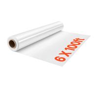 VEVOR Bâche Serre Polyéthylène 1,8x30,5 m Film en Plastique Transparent pour Jardins, Fermes, Agriculture, Plantes d'Extérieur, 0,152 mm, Couverture Résistante à Eau, Soleil, Gel, Vent, Poussière