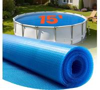 VEVOR Bâche Solaire Piscine Ronde 4,57 m Couverture Solaire Piscine Bâche à Bulles 0,3 mm en Polyéthylène PE Absorption de Chaleur Jour et Rétention Chaleur Nuit pour Piscines Hors Sol Creusées, Bleu