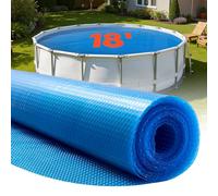 VEVOR Bâche Solaire Piscine Ronde 5,5 m Couverture Solaire Piscine Bâche à Bulles 0,3 mm en Polyéthylène PE Absorption de Chaleur Jour et Rétention Chaleur Nuit pour Piscines Hors Sol Creusées, Bleu