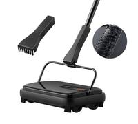 VEVOR Balai Mécanique Trajectoire de Balayage 200 mm Balayeuse Manuelle pour Planchers et Tapis avec Brosses Rotatives Facile à Vide Silencieux Nettoyeur de Sols Durs et Stratifiés sans Électricité