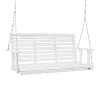 Banc de balançoire porche bois suspendu jardin patio cour blanc 1370 mm
