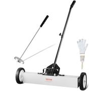 VEVOR Balayeuse magnétique 60 cm – roues, 22,6 kg, manche télescopique réglable, ramasse clous/vis