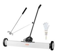 VEVOR Balayeuse Magnétique 91 cm avec Roues, Capacité 24,9 kg, Balai Magnétique à Manche Télescopique, avec Outil de Ramassage à Aimant Poignée Réglable, Collecteur Clous Vis, pour Atelier Garage