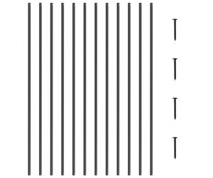 VEVOR Balustres en métal pour escalier, 1118 x 13 mm, tiges de rampe carrées en alliage d'aluminium, 11 balustres de pont avec vis, balustrade droite creuse classique, revêtement en poudre noir satiné