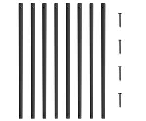 VEVOR Balustres en métal pour escalier, 820x25x5 mm, broche de rampe plate en alliage d'aluminium, 51 tiges de pont avec vis, balustrade creuse classique, revêtement en poudre noir satiné pour porche