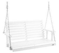 VEVOR Banc de balançoire suspendu en bois pour porche jardin 1240 mm Blanc