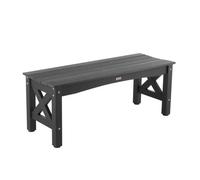 VEVOR Banc de jardin, 113 cm, banquette d'extérieur en plastique, capacité de charge de 272 kg, résistant aux intempéries avec pieds épais et patins réglables, pour terrasse, parc, cour, porche, noir