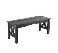 VEVOR – Banc de jardin 113 cm – Plastique résistant, 272 kg, pieds épais, patins réglables – Noir