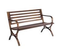 VEVOR Banc de jardin, 127 cm, banquette d'extérieur en acier carbone avec dossier à lattes et accoudoirs à bords arrondis, banc extérieur résistant aux intempéries pour terrasse, parc, bronze antique