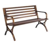 VEVOR Banc de jardin, 127 cm, banquette d'extérieur en acier carbone avec dossier à lattes et accoudoirs à bords arrondis, banc extérieur résistant aux intempéries pour terrasse, parc, bronze antique