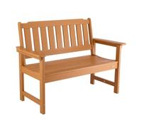 VEVOR Banc de jardin 128 cm, banquette d'extérieur en plastique, capacité de charge 363 kg, résistant aux intempéries avec dossier et accoudoirs larges, pour terrasse, parc, cour, couleur bois naturel