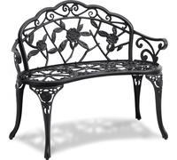 VEVOR Banc de Jardin 98,7 cm, Banquette d'Extérieur en Métal, avec Capacité de Charge 218 kg, avec Dossier et Accoudoirs, Assemblage Facile, Mobilier pour Patio Terrasse, Parc, cour, Porche d'Entrée
