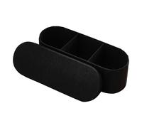 VEVOR Banc de rangement ovale coffre bout de lit pliable en polaire Teddy noir