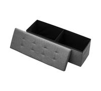 VEVOR Banc de rangement pliable coffre bout de lit en lin charge 299,37 kg gris