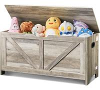 VEVOR Banc de rangement pour enfants Banc de rangement pour jouets, Banc avec espace de rangement Coffre à jouets pour enfants, Rangement pour jouets, Coffre à jouets avec couvercle rabattable et char