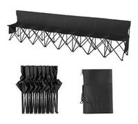 Banc pliable portable VEVOR, banc latéral pliable 8 places, chaise de banc de camping en plein air avec sac de transport et dossier, banc latéral pour sports d'équipe pas de montage nécessaire, assise