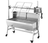 VEVOR Barbecue à Charbon avec Tournebroche Électrique 38 W, Rôtissoire à Charbon de Bois Capacité de Charge 60 kg, 7 Niveaux de Hauteur, Broche en Inox, pour Agneau Porcelet, Camping Fête Extérieur