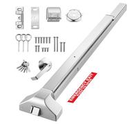 VEVOR Barre Anti-Panique de Sortie de Secours, 1045 mm Barre de Poussée en Acier Inox de Porte Sortie de Panique, pour Porte en Métal ou en Bois de 1045 mm-1549 mm, avec Poignée à Levier et 6 Clés