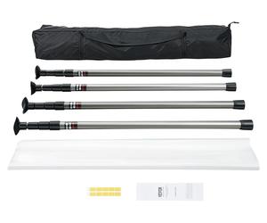 VEVOR Barres anti-poussière, Système anti-poussière Paroi anti-poussière avec 4 barres télescopiques & sac de transport, 4 Hauteur réglable Max. 3 m, 10 x 4 m Film plastique, pour décoration intérieur