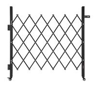 VEVOR Barrière de Sécurité Extensible de 110 x 131 cm, Portail Ciseau Simple, Verrouillable et Rétractable, en Acier Solide, avec Roues Pivotants à 360°, pour Entrée, Garage, Entrepôt et Piscine