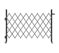 VEVOR Barrière de Sécurité Extensible de 170 x 131 cm, Portail Ciseau Simple, Verrouillable et Rétractable, en Acier Solide, avec Roues Pivotants à 360°, pour Entrée, Garage, Entrepôt et Piscine