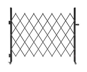 VEVOR Barrière de Sécurité Extensible de 180 x 161 cm, Portail Ciseau Simple, Verrouillable et Rétractable, en Acier Solide, avec Roues Pivotants, pour Entrée, Garage, Entrepôt et Piscine, Noir