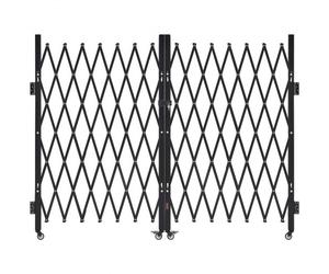 VEVOR Barrière de Sécurité Extensible de 370 x 160,5 cm, Double Portail Ciseau, Verrouillable et Rétractable, en Acier Solide, avec Roues Pivotants à 360°, pour Entrée, Garage, Entrepôt et Piscine