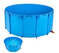 VEVOR Bassin à Poissons Hors Sol, Capacité 4550 L, Étang à Poissons en Toile PVC, avec Cadre Stable en Plastique et Vanne de Vidange, pour Aquaculture, Élevage de Poissons Rouges, Carpes, Koïs, Bleu