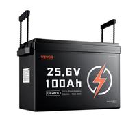 VEVOR Batterie Lithium LiFePO4 24 V 100 Ah 4000+ Cycles BMS 100 A Intégré pour Camping-cars, Moteurs de Pêche Traîne, Systèmes Solaires, Connexion 8P2S, 2560 Wh, Protection contre Basses Températures