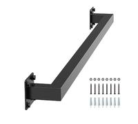 VEVOR Rampe d'Escalier Murale, 1215 mm, Main Courante d'Escalier Intérieure en Fer, Capacité de Charge 113,4 kg, Barre d'Appui à Tube Carré, pour Murs en Bois, Brique, Béton, pour Maison, Loft, Noir