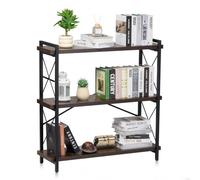 VEVOR Bibliothèque en métal, étagère industrielle à 3 niveaux, petite bibliothèque de rangement vintage rustique avec étagères ouvertes, étagère de rangement sur pied, pour salon, chambre et bureau