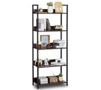 VEVOR Bibliothèque en métal, étagère industrielle rectangulaire à 5 niveaux, bibliothèque de rangement vintage rustique avec étagères ouvertes, étagère de rangement sur pied, pour salon chambre bureau