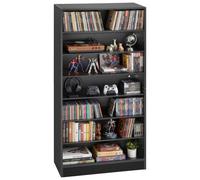 VEVOR Bibliothèque Étagère, Meuble de Rangement Multimédia à 7 Niveaux 70x30x140 cm, Armoire Bibliothèque pour CD, DVD, Livres, Jeux, Collections, Étagères Réglables pour Bureau, Chambre, Salon, Noir