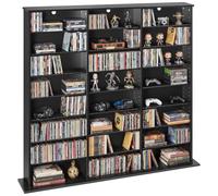 VEVOR Bibliothèque Étagère, Meuble de Rangement Multimédia à 8 Niveaux 142x22x130 cm, Armoire Bibliothèque pour Livres, Jeux, CD, DVD, Collections, Étagères Réglables pour Bureau, Chambre, Salon, Noir